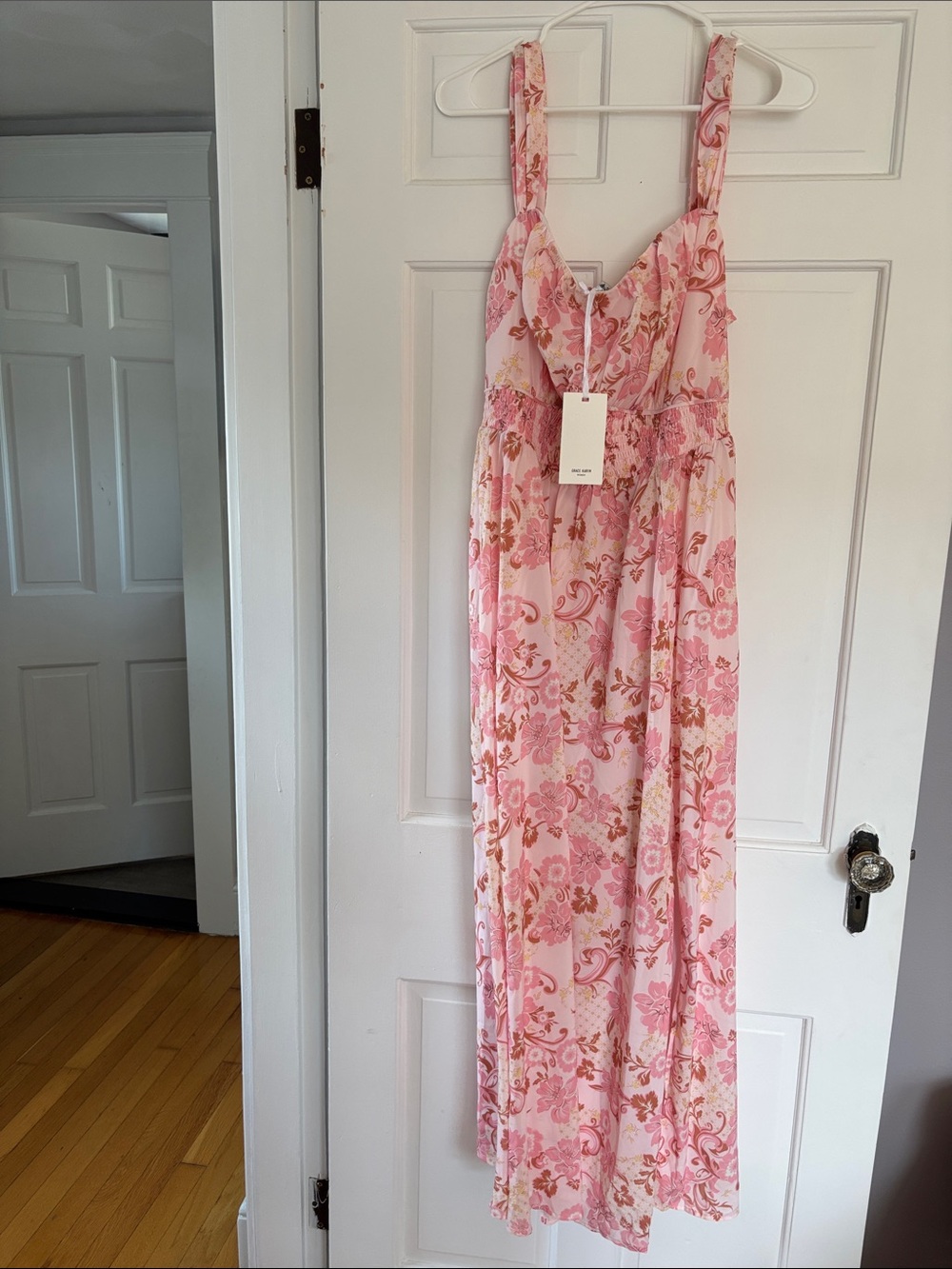 Grace Karin Floral Pink Maxi Sundress
